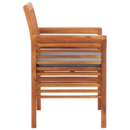 Tuinstoelen Met Kussens Massief Acaciahout 2 Donkergrijs