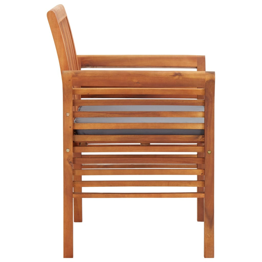 Tuinstoelen Met Kussens Massief Acaciahout 2 Donkergrijs