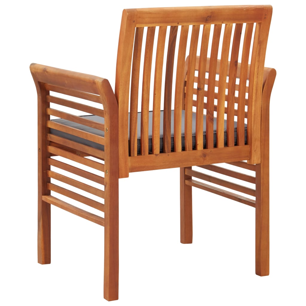 Tuinstoelen Met Kussens Massief Acaciahout 2 Donkergrijs