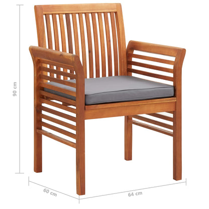Tuinstoelen Met Kussens Massief Acaciahout 2 Donkergrijs