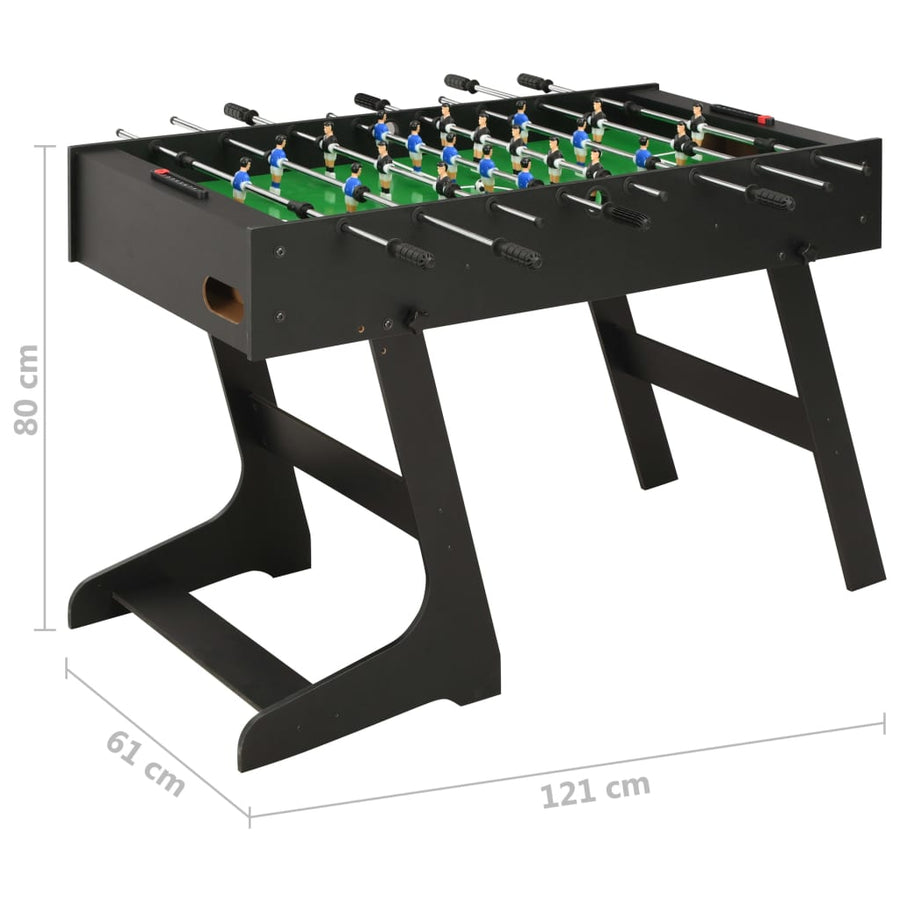 Voetbaltafel inklapbaar 121x61x80 cm Zwart