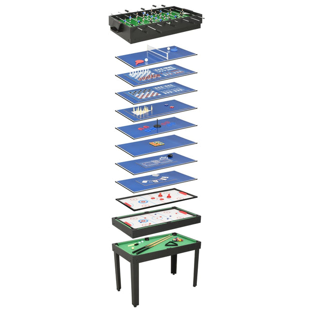 Multispeeltafel 15-in-1 121x61x82 cm zwart Zwart