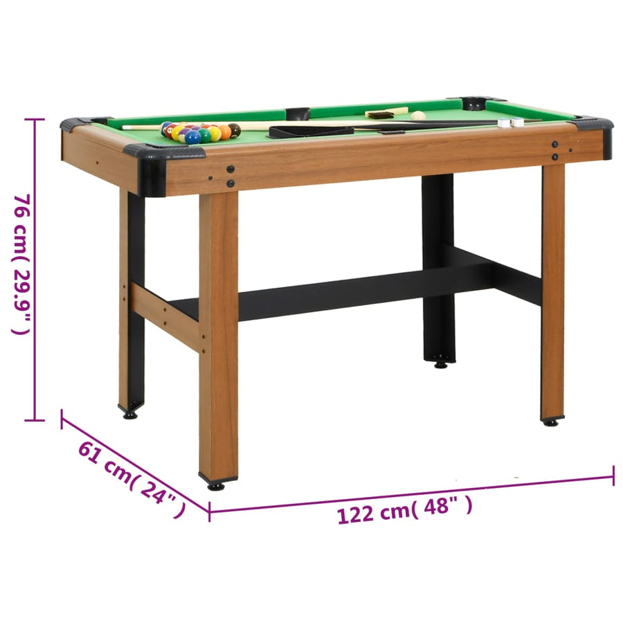Biljarttafel 4 Feet 122X61X76 Cm Bruin