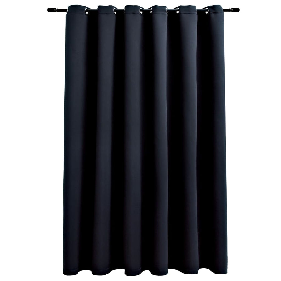 Gordijn Verduisterend Met Metalen Ringen 290X245 Cm Zwart