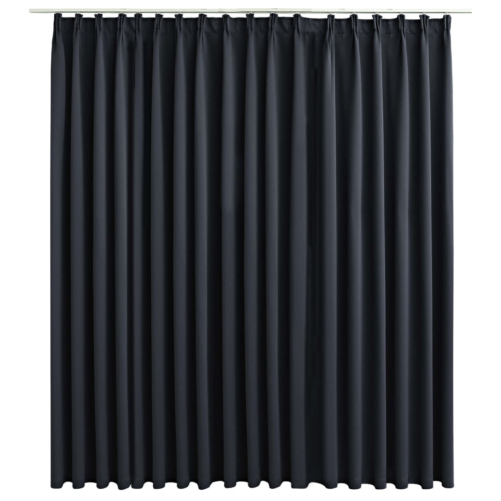 Gordijn Verduisterend Met Haken 290X245 Cm Zwart