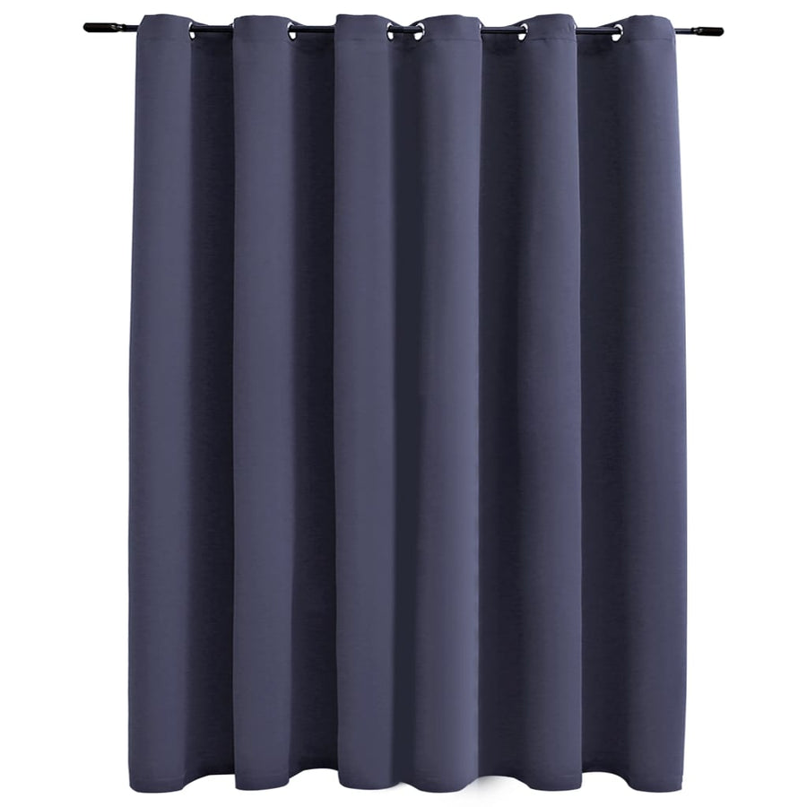 Gordijn Verduisterend Met Metalen Ringen 290X245 Cm Antraciet
