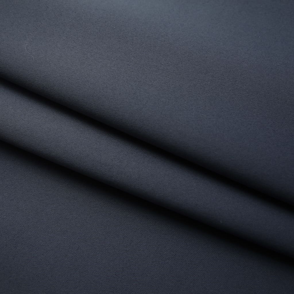 Gordijnen Verduisterend Met Haken 2 St 140 x 245 cm Antraciet