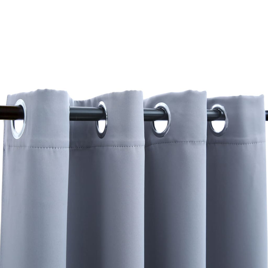 Gordijn Verduisterend Met Metalen Ringen 290X245 Cm Grijs
