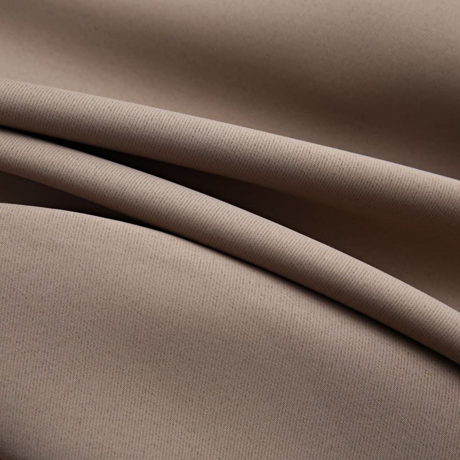 Gordijn Verduisterend Met Metalen Ringen 2 St 140 x 245 cm Taupe