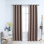 Gordijn verduisterend 2 st 140x245 cm taupe