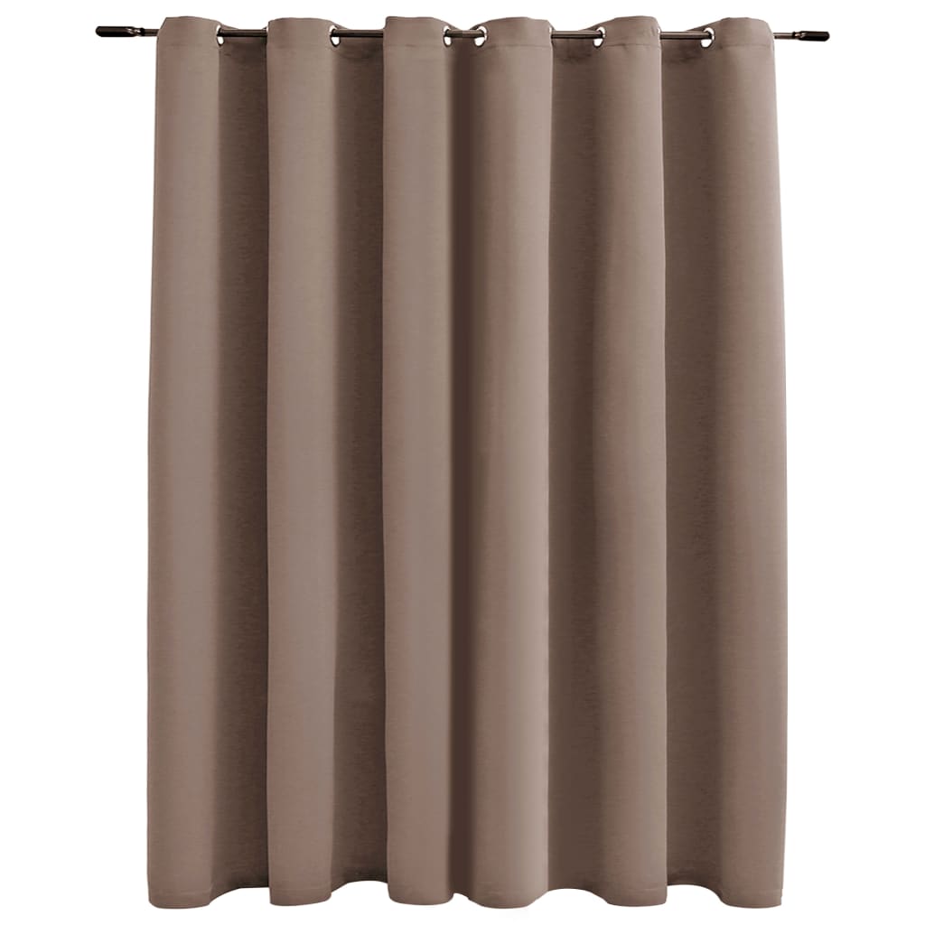 Gordijn Verduisterend Met Metalen Ringen 290X245 Cm Taupe