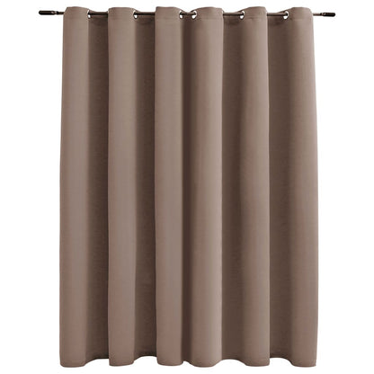 Gordijn Verduisterend Met Metalen Ringen 290X245 Cm Taupe