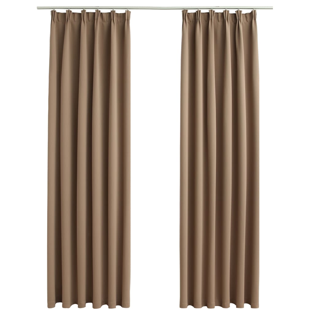 Gordijnen Verduisterend Met Haken 2 St 140 x 175 cm Taupe