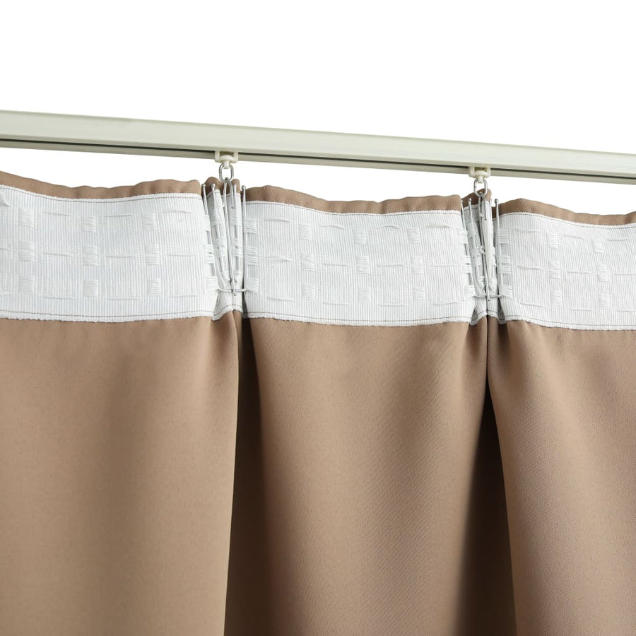 Gordijnen Verduisterend Met Haken 2 St 140 x 175 cm Taupe