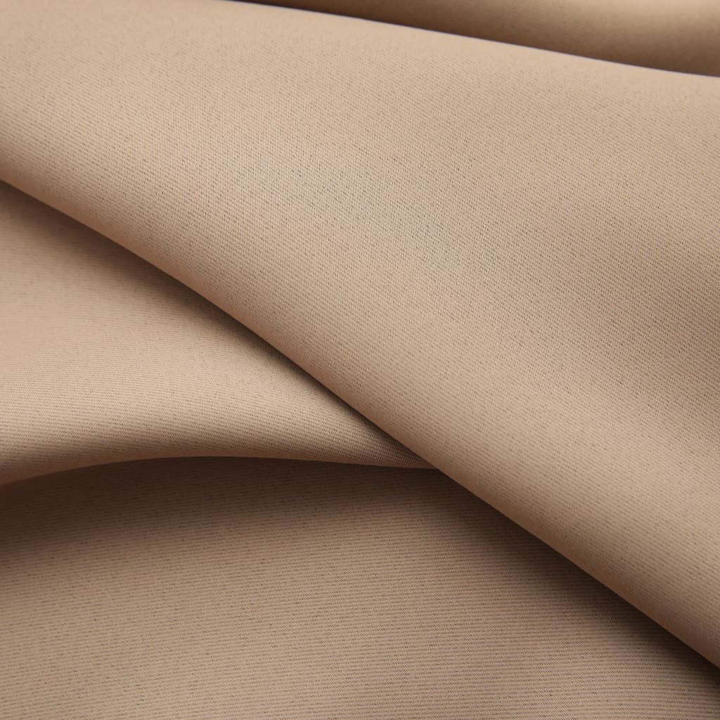 Gordijnen Verduisterend Met Haken 2 St 140 x 245 cm Taupe