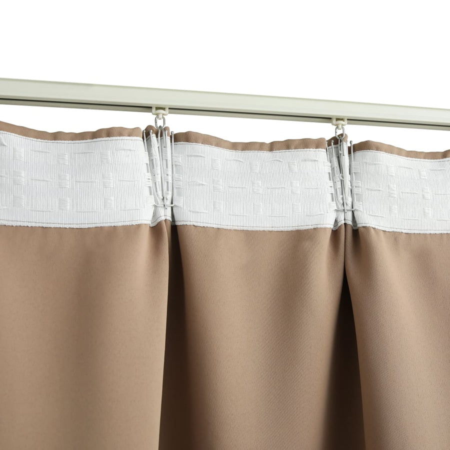 Gordijnen Verduisterend Met Haken 2 St 140 x 245 cm Taupe