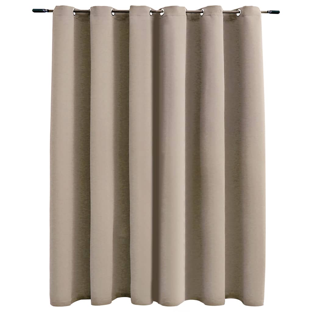 Gordijn Verduisterend Met Metalen Ringen 290X245 Cm Beige