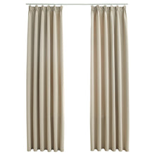 Gordijnen Verduisterend Met Haken 2 St 140 x 175 cm Beige
