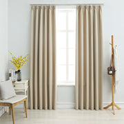 Verduisterende gordijnen 2 st 140x175 cm beige