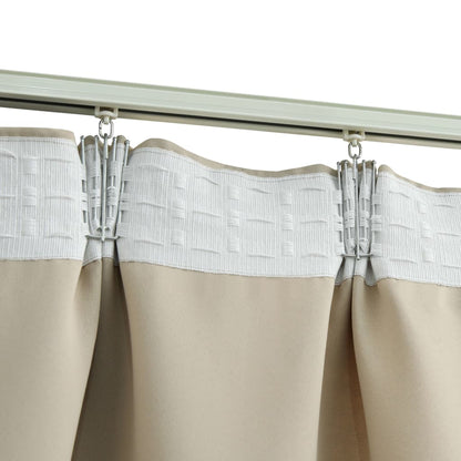 Gordijnen Verduisterend Met Haken 2 St 140 x 245 cm Beige