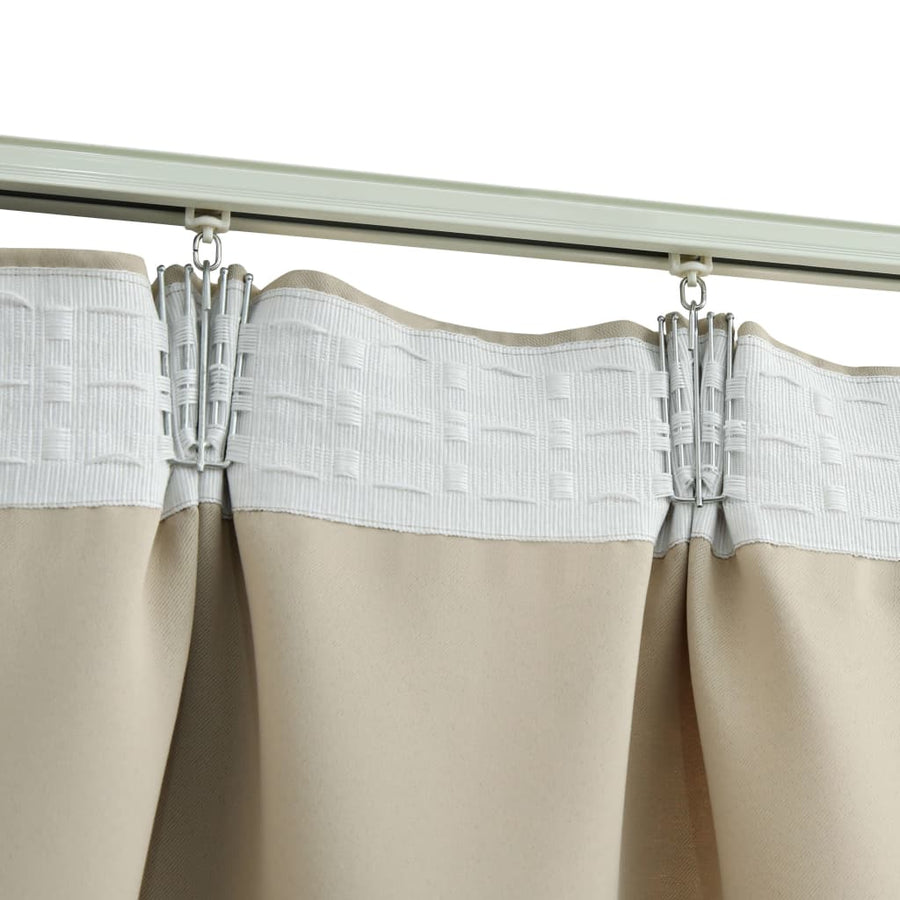 Gordijnen Verduisterend Met Haken 2 St 140 x 245 cm Beige