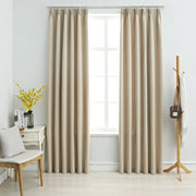 Gordijnen verduisterend 2 st 140x245 cm beige
