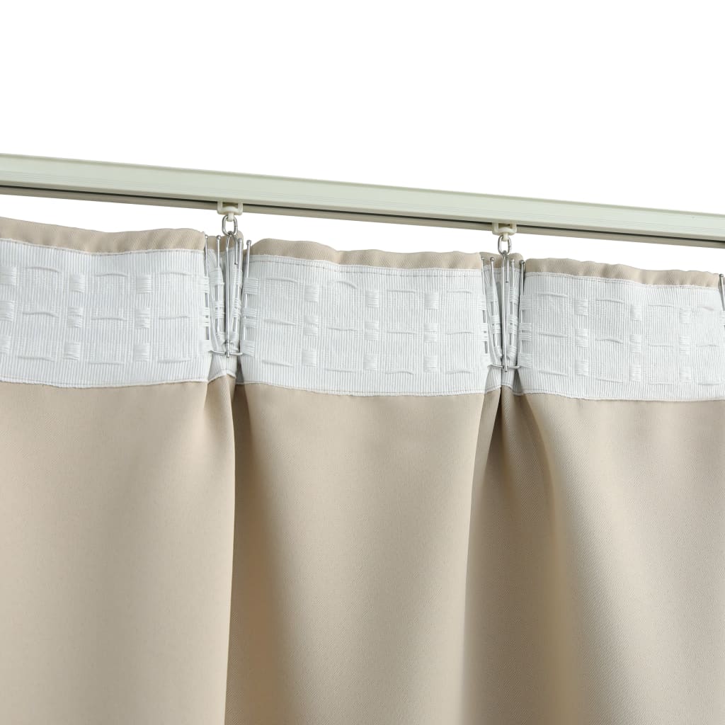 Gordijn Verduisterend Met Haken 290X245 Cm Beige