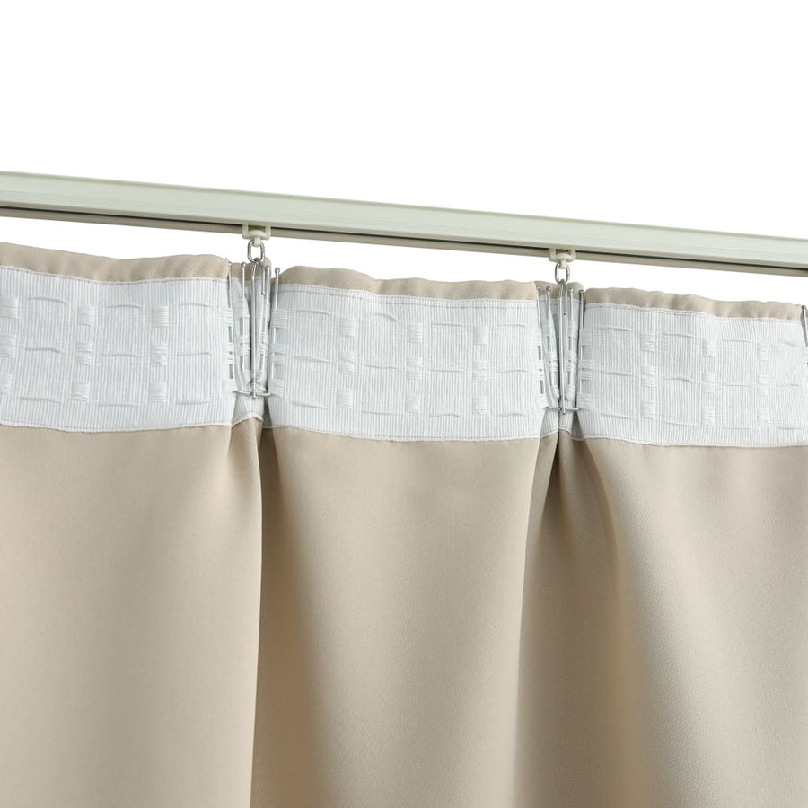 Gordijn Verduisterend Met Haken 290X245 Cm Beige