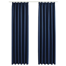 Gordijnen Verduisterend Met Haken 2 St 140 x 245 cm Blauw