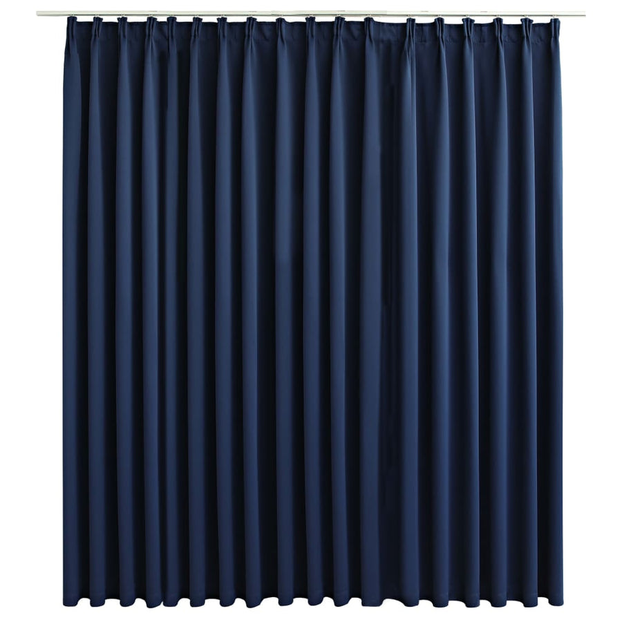 Gordijn verduisterend met haken 290x245 cm blauw Blauw