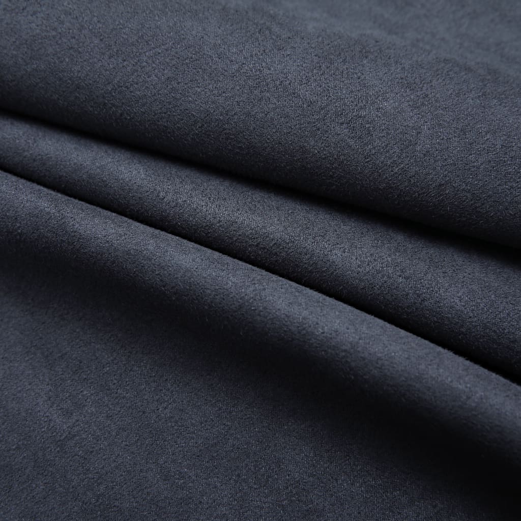 Gordijnen Verduisterend Met Ringen 2 St 1 140 x 225 cm Antraciet