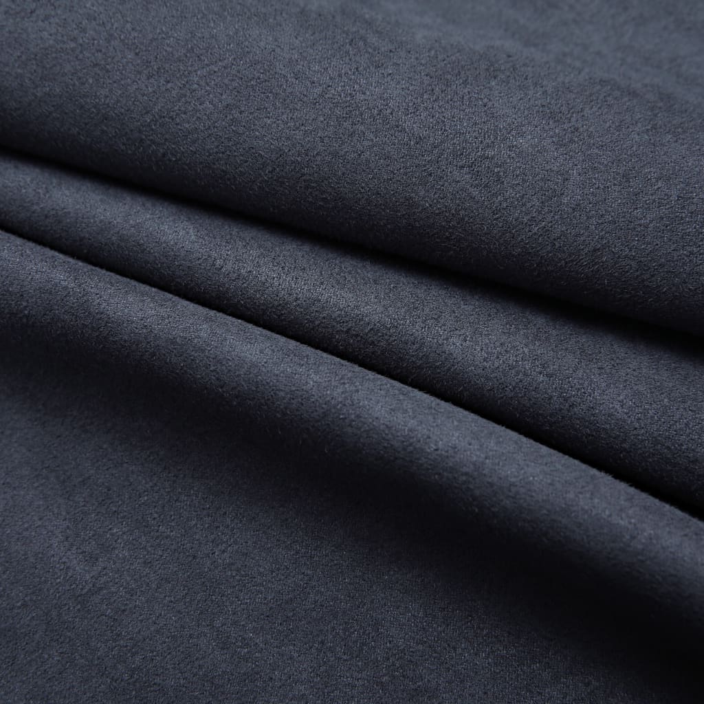 Gordijnen Verduisterend Met Ringen 2 St 1 140 x 245 cm Antraciet