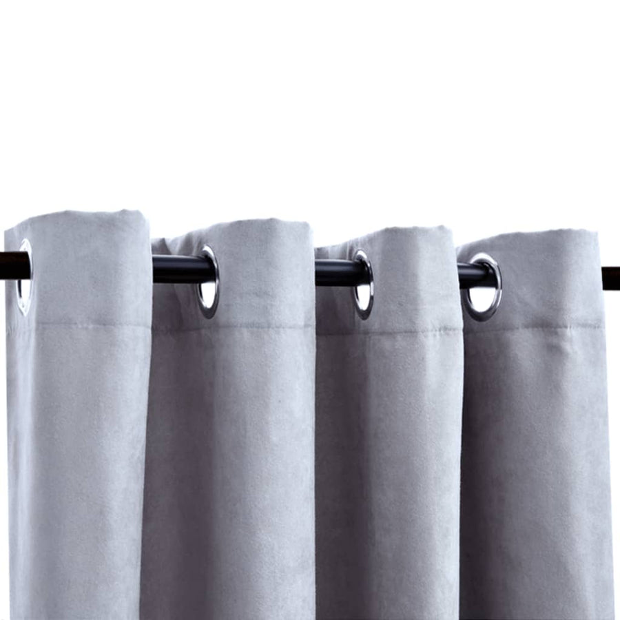 Gordijn Verduisterend Met Metalen Ringen 2 140 x 225 cm Grijs