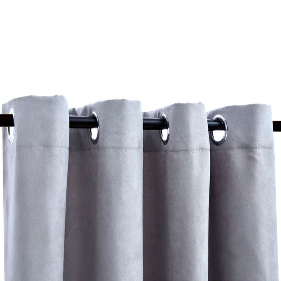 Gordijn Verduisterend Met Metalen Ringen 2 140 x 245 cm Grijs