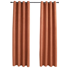Gordijnen Verduisterend Met Ringen Roestkleurig 2 140 x 175 cm Roestbruin