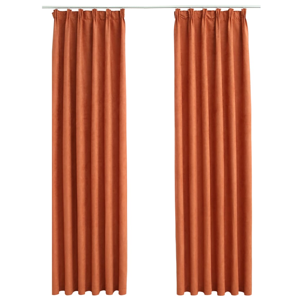 Gordijnen Verduisterend Met Haken Roestkleurig 140 x 175 cm Roestbruin