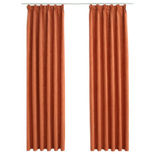 Gordijnen Verduisterend Met Haken Roestkleurig 140 x 175 cm Roestbruin