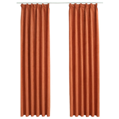 Gordijnen Verduisterend Met Haken Roestkleurig 140 x 175 cm Roestbruin