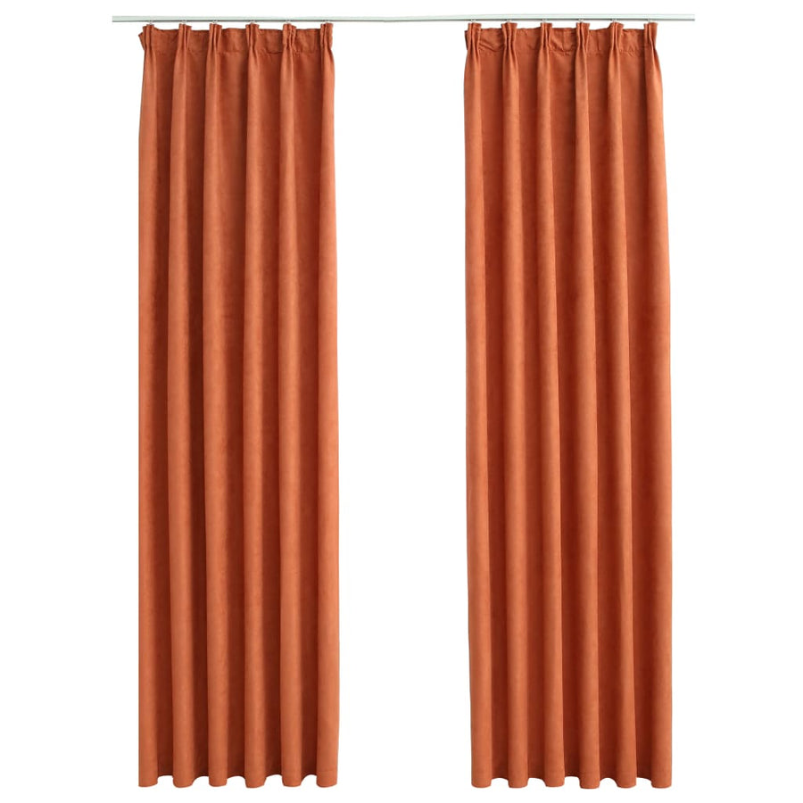Gordijnen Verduisterend Met Haken Roestkleurig 140 x 175 cm Roestbruin