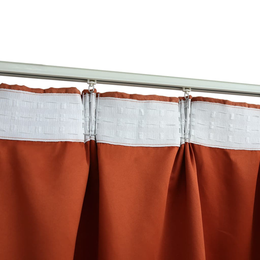 Gordijnen Verduisterend Met Haken Roestkleurig 140 x 175 cm Roestbruin