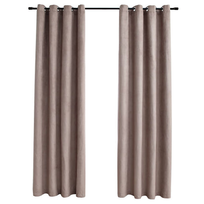 Gordijn Verduisterend Met Metalen Ringen 2 140 x 175 cm Taupe