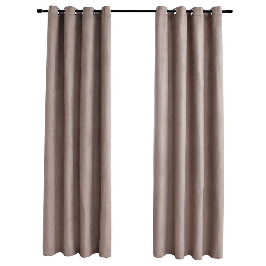 Gordijn Verduisterend Met Metalen Ringen 2 140 x 175 cm Taupe