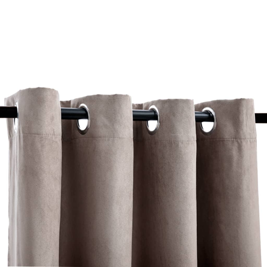Gordijn Verduisterend Met Metalen Ringen 2 140 x 175 cm Taupe