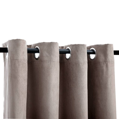 Gordijn Verduisterend Met Metalen Ringen 2 140 x 175 cm Taupe