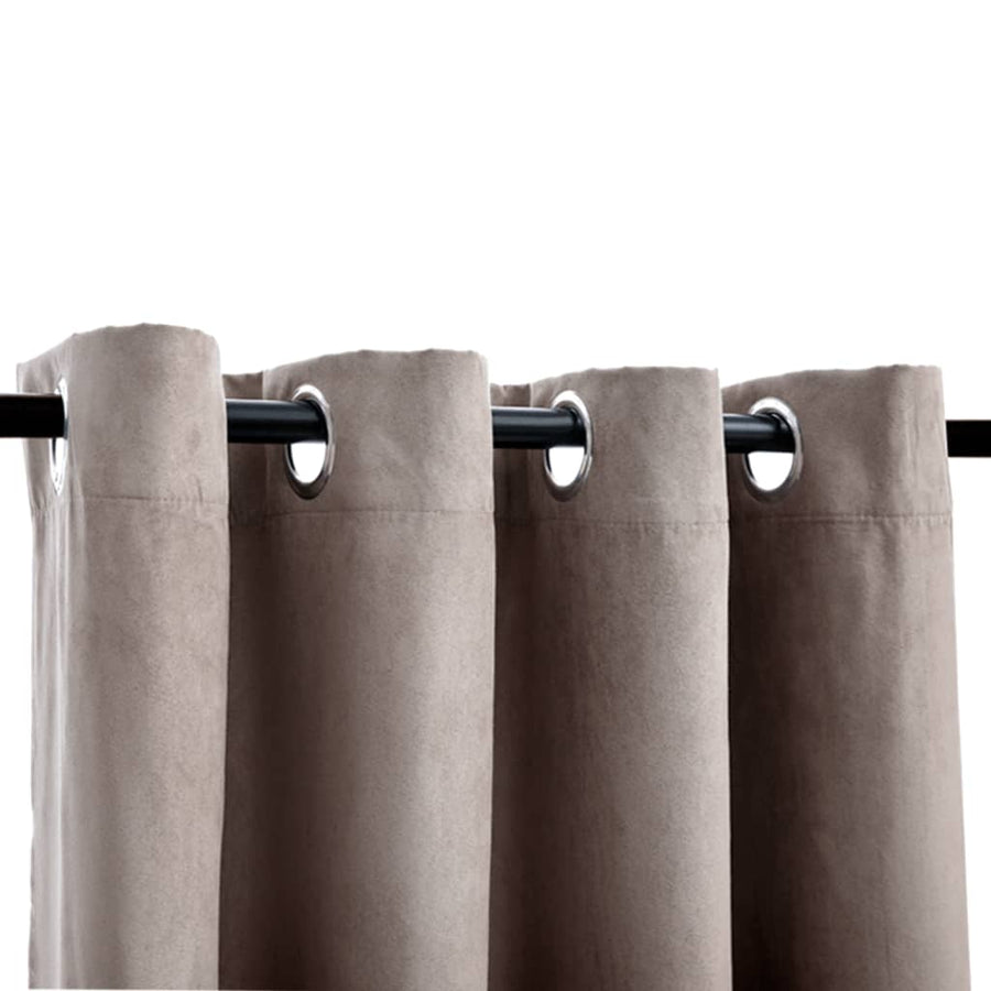 Gordijn Verduisterend Met Metalen Ringen 2 140 x 175 cm Taupe