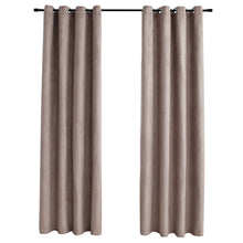 Gordijn Verduisterend Met Metalen Ringen 2 140 x 225 cm Taupe