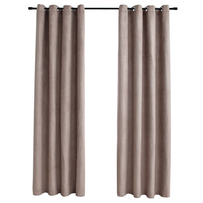 Gordijn Verduisterend Met Metalen Ringen 2 140 x 225 cm Taupe
