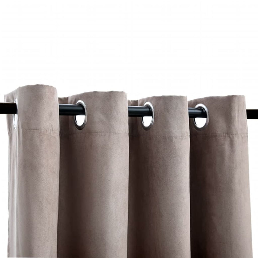 Gordijn Verduisterend Met Metalen Ringen 2 140 x 225 cm Taupe