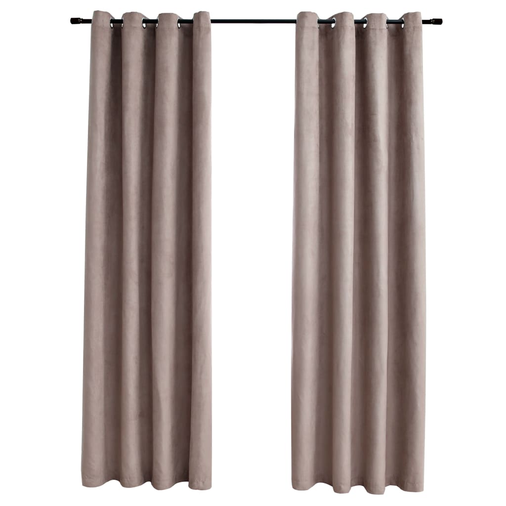 Gordijn Verduisterend Met Metalen Ringen 2 140 x 245 cm Taupe