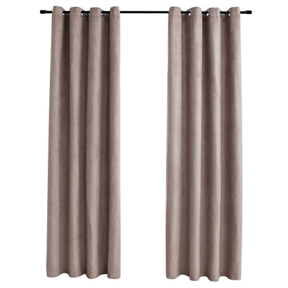 Gordijn Verduisterend Met Metalen Ringen 2 140 x 245 cm Taupe